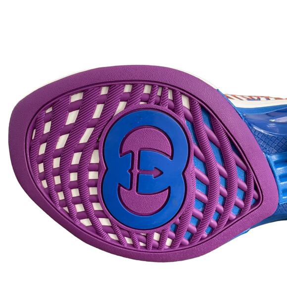 GUCCI Men's Run Sneaker Low Top Blue White Orange 680893 Size 11 US 11.5 NEW - Picture 8 of 13